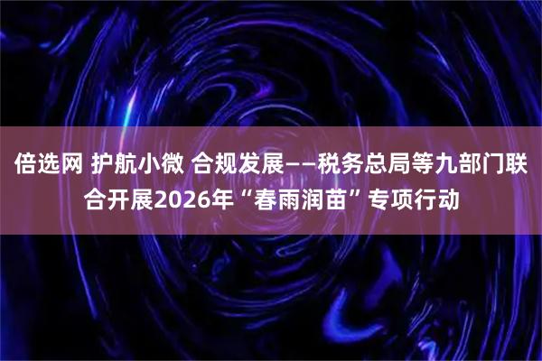 倍选网 护航小微 合规发展——税务总局等九部门联合开展2026年“春雨润苗”专项行动